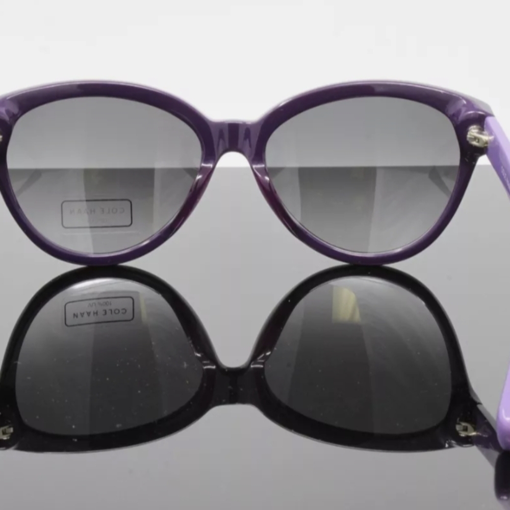 Cole Haan Sunglasses Purple Lavender Gradient Charcoal Gray Polarized UV Lenses - Picture 4 of 10
